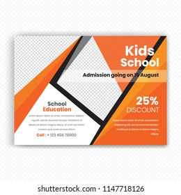 Horizontaal Back to school Flyer Design . Stranded sizes,Clean And Easily editable. Vector illustration. Eps 10