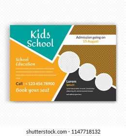 Horizontaal Back to school Flyer Design . Stranded sizes,Clean And Easily editable. Vector illustration. Eps 10