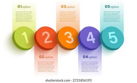 Modelo de infográfico 3D horizontal para visualização de dados. Design moderno de layout infográfico em isometria