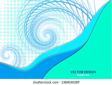 Horizontal A4 banner with a 3D abstract background of bright paper cut waves, transformation shapes. Contrast colors. Vector design layout for presentations, flyers, posters.