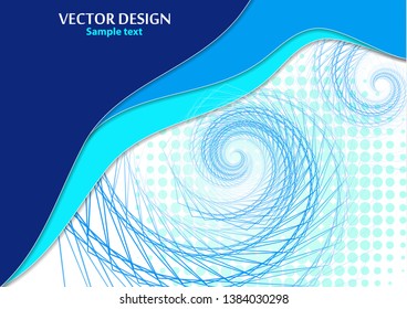 Horizontal A4 banner with a 3D abstract background of bright paper cut waves, transformation shapes. Contrast colors. Vector design layout for presentations, flyers, posters.
