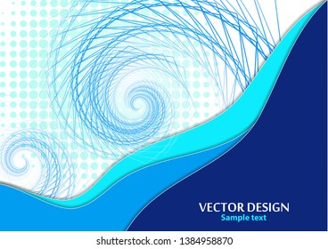 Horizontal A4 banner with a 3D abstract background of bright paper cut waves, transformation shapes. Contrast colors. Vector design layout for presentations, flyers, posters.