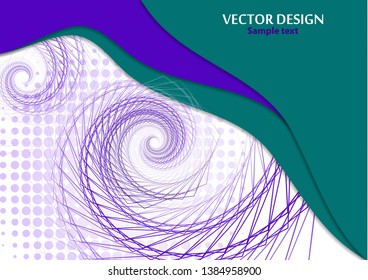 Horizontal A4 banner with a 3D abstract background of bright paper cut waves, transformation shapes. Contrast colors. Vector design layout for presentations, flyers, posters.