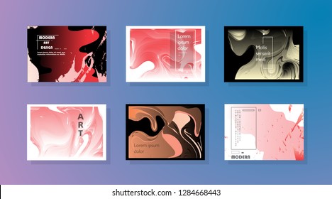 Horizontal A4 Modern abstract covers set. Geometric shapes composition. Eps10 vector. 