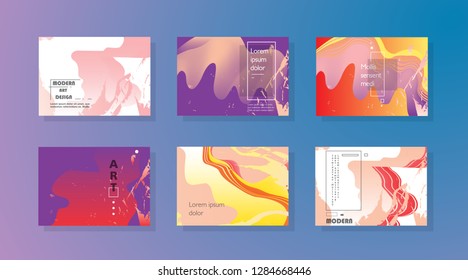 Horizontal A4 Modern abstract covers set. Geometric shapes composition. Eps10 vector. 