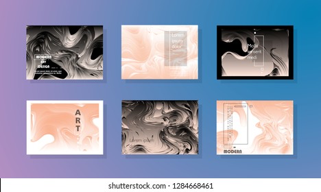 Horizontal A4 Modern abstract covers set. Geometric shapes composition. Eps10 vector. 