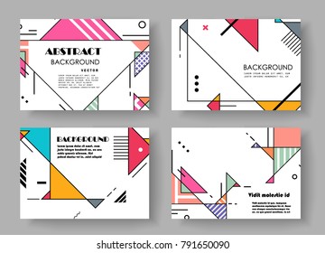 Horizontal A4 Modern abstract covers set. Geometric shapes composition. Eps10 vector. 