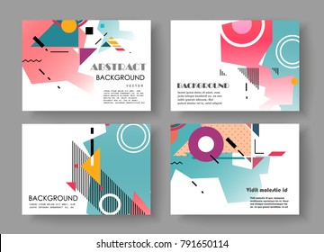Horizontal A4 Modern abstract covers set. Geometric shapes composition. Eps10 vector. 
