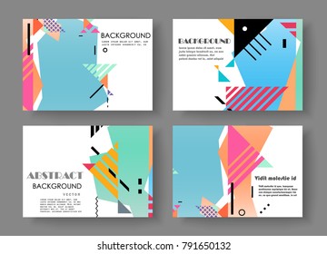 Horizontal A4 Modern abstract covers set. Geometric shapes composition. Eps10 vector. 