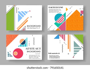 Horizontal A4 Modern abstract covers set. Geometric shapes composition. Eps10 vector. 