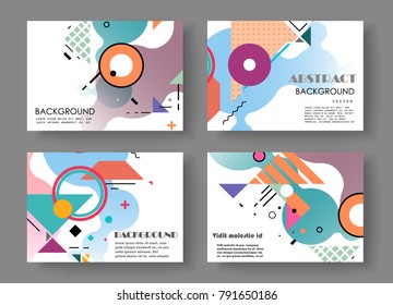 Horizontal A4 Modern abstract covers set. Geometric shapes composition. Eps10 vector. 