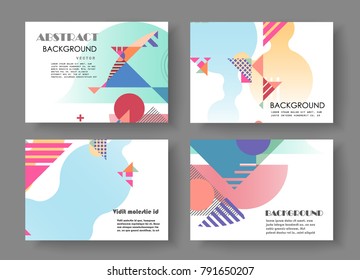 Horizontal A4 Modern abstract covers set. Geometric shapes composition. Eps10 vector. 