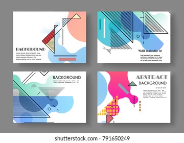 Horizontal A4 Modern abstract covers set. Geometric shapes composition. Eps10 vector. 