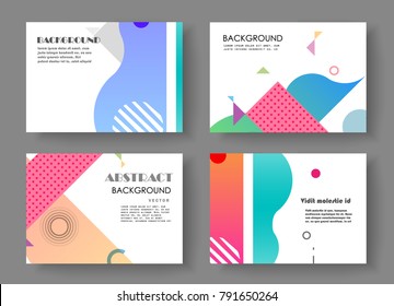 Horizontal A4 Modern abstract covers set. Geometric shapes composition. Eps10 vector. 