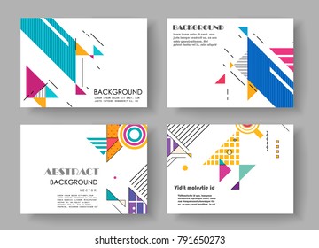 Horizontal A4 Modern abstract covers set. Geometric shapes composition. Eps10 vector. 