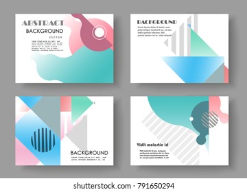Horizontal A4 Modern abstract covers set. Geometric shapes composition. Eps10 vector. 