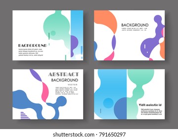 Horizontal A4 Modern abstract covers set. Geometric shapes composition. Eps10 vector. 