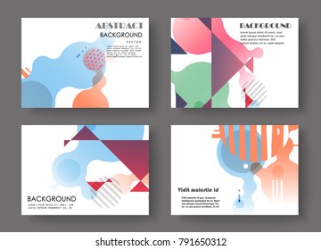 Horizontal A4 Modern abstract covers set. Geometric shapes composition. Eps10 vector. 
