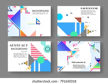 Horizontal A4 Modern abstract covers set. Geometric shapes composition. Eps10 vector. 