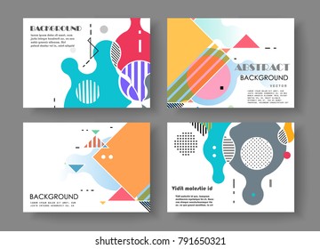 Horizontal A4 Modern abstract covers set. Geometric shapes composition. Eps10 vector. 