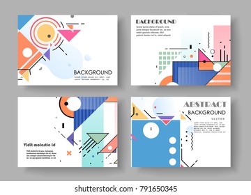 Horizontal A4 Modern abstract covers set. Geometric shapes composition. Eps10 vector. 