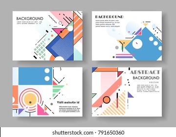 Conjunto de tapas abstractas horizontales A4. Composición de formas geométricas. Vector Eps10. 