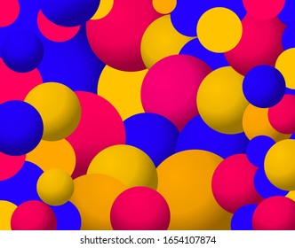 Horizontal abstract background for banner, cover, landing page. Circles. Spheres. Colorful. Bright background. Funny.