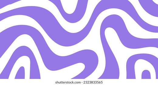 Horizontal abstract background with colorful wave pattern. Trendy vector illustration in retro style 60s, 70s.