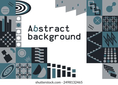 Horizontaler abstrakter Hintergrund mit geometrischen Formen. Ein Ort für den Text. Vektorgrafik.