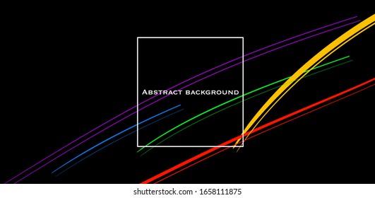 Horizontal abstract background with lines. Template for banner, cover, presentation, landing page. Title. Minimalism. brush strokes. Multicolored.