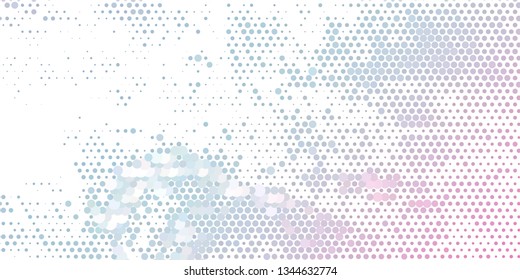 Horizontal abstract background with spotted halftone effect. Dots pattern.
