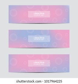 Horizontal abstract blur and bokeh banner. Modern abstract backgrounds. Colorful fluid cover for poster, banner, flyer and presentation. Gradient holographic set for screens and mobile app.