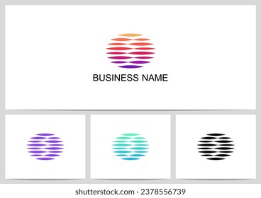 Horizontal Abstract Elipse Parallel Lines Mirage Letter Logo Design O
