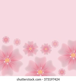 Horizontal abstract floral background - vector illustration.