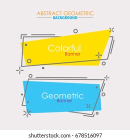 horizontal abstract geometric banners. vintage and trendy backgrounds set.