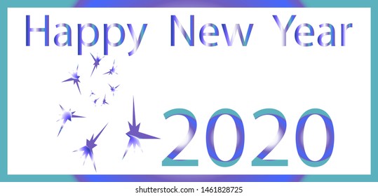 Horizontal abstract geometric design for happy new year 2020.Illustration of a Christmas card.Bright festive new year design.The best option for your business.New year 2020.Vector graphics.