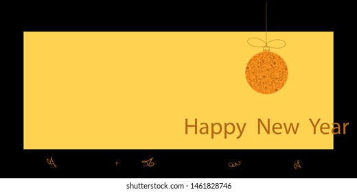 Horizontal abstract geometric design for happy new year 2020.Illustration of a Christmas card.Bright festive new year design.The best option for your business.New year 2020.Vector graphics.