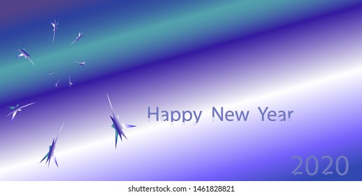 Horizontal abstract geometric design for happy new year 2020.Illustration of a Christmas card.Bright festive new year design.The best option for your business.New year 2020.Vector graphics.