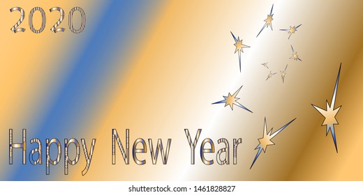 Horizontal abstract geometric design for happy new year 2020.Illustration of a Christmas card.Bright festive new year design.The best option for your business.New year 2020.Vector graphics.
