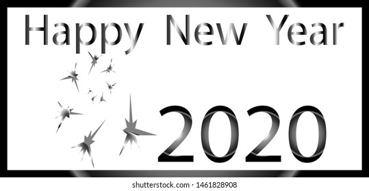 Horizontal abstract geometric design for happy new year 2020.Illustration of a Christmas card.Bright festive new year design.The best option for your business.New year 2020.Vector graphics.