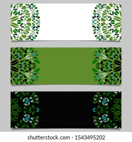 Horizontal abstract geometrical gemstone mandala banner background set - colorful vector graphic elements