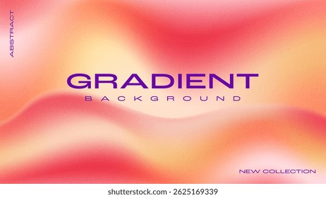 Horizontal abstract gradient background in red and yellow colors with a  grainy texture. For covers, wallpapers, branding and more. For web and print.