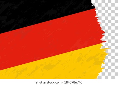 Horizontal abstrakter Grunge gebürstete Flag von Deutschland auf Transparent Grid. Vektorvorlage.