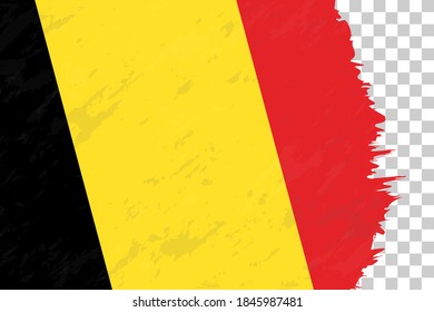 Bandera de Bruselas horizontal abstracta de Bélgica en Cuadrícula transparente. Plantilla de vectores.