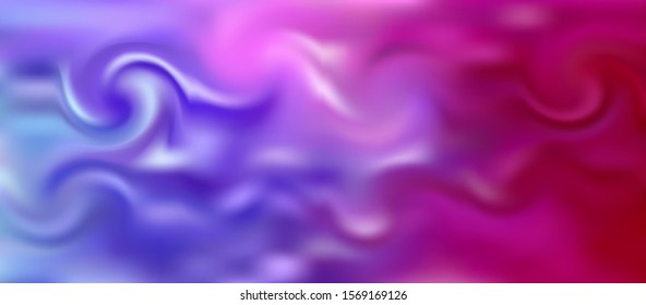 Horizontal abstract pattern mixing warm and cold water. Spiral twisted diffuse patterns