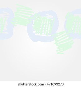    horizontal abstract pattern with scribbles, doodles,  spots, hole, copy space. Hand drawn.
