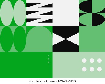 Horizontal abstract vector pattern with simple geometric shapes and forms. Long composition of graphic elements, useful for web design, business presentation, website header, invitation background.