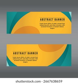 cor dos gradientes de fundo do modelo de design de banner da web abstrato horizontal. Adequado para anúncios na web. Ilustração vetorial