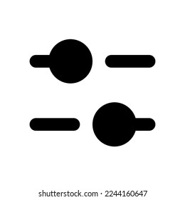 Horizontal adjust black glyph ui icon. Equalizer. Sound option. Volume control. User interface design. Silhouette symbol on white space. Solid pictogram for web, mobile. Isolated vector illustration