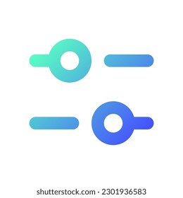 Horizontal adjust pixel perfect gradient linear ui icon. Equalizer setting. Sound option. Volume control. Line color user interface symbol. Modern style pictogram. Vector isolated outline illustration